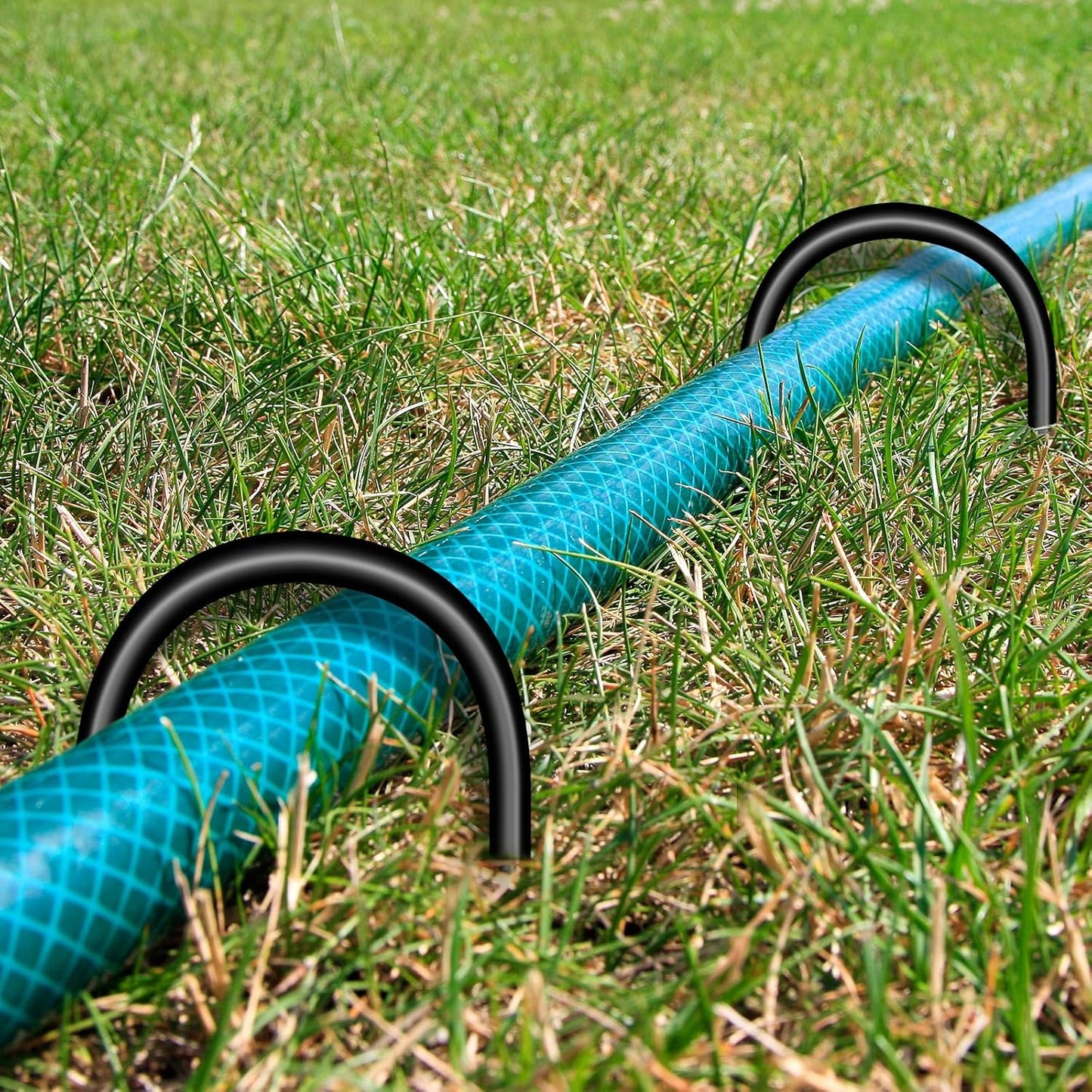 Trampoline Stakes U Shaped Anchors Heavy Duty Metal - Long Trampolines Ground Wind Stakes for Soccer Goals, Camping Tents, Garden Decoration (Black-8Pcs)